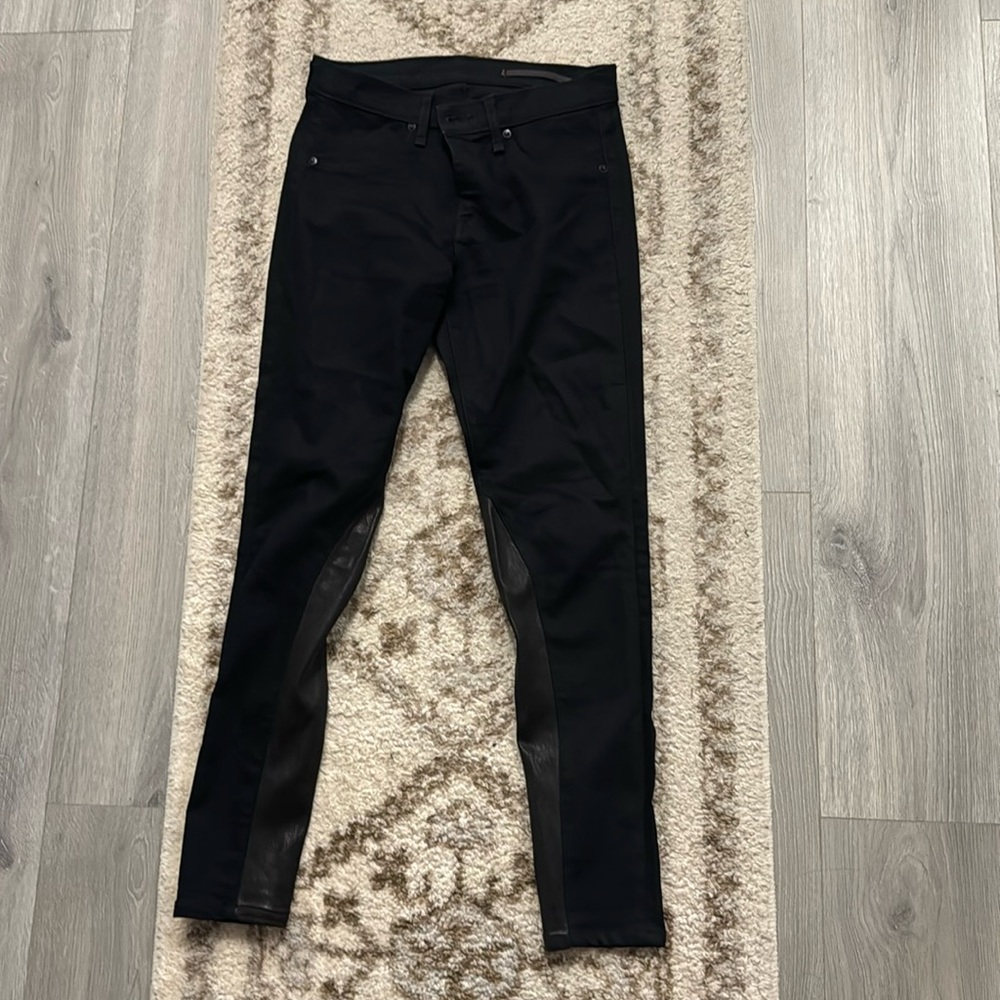 Rag & Bone Black Jeans with leather details